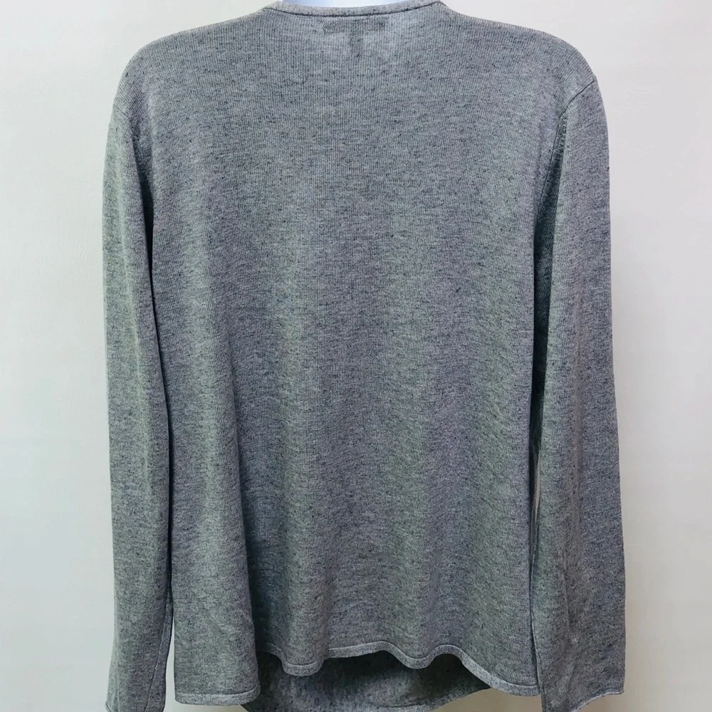 Eileen Fisher Drape Front Gray Sweater - Picture 5 of 7